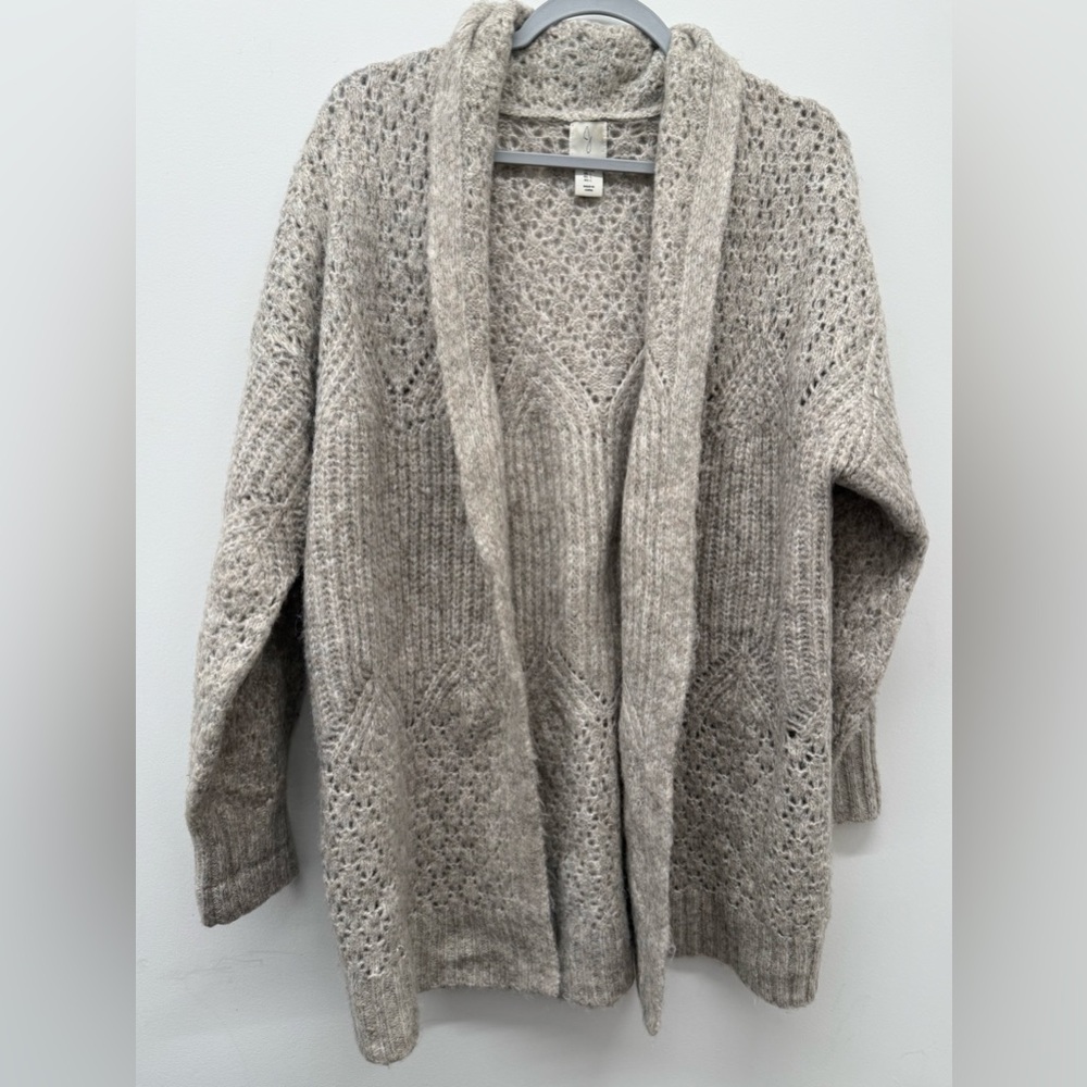 Joie Light Gray Cozy Knit Cardigan Sweater